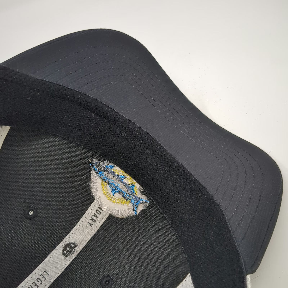 Legendary Black Baseball Cap One Size Tarpon Point Marina Mesh Back Fish Hat