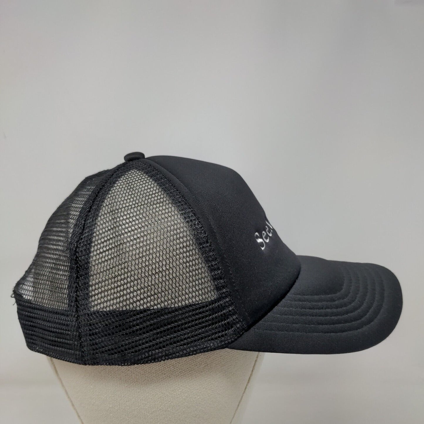 SeeMore Putters Snapback Trucker Hat Black OSFM Adjustable Mesh Back 5 Panel