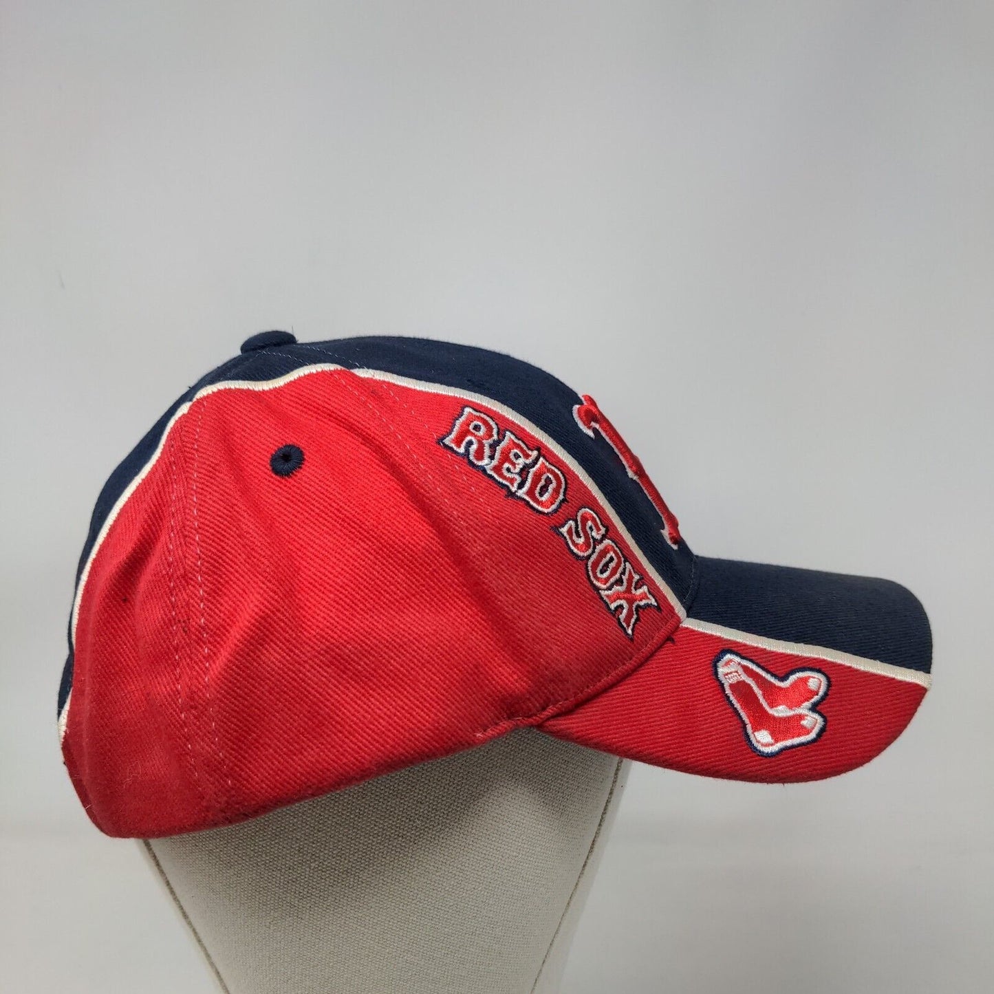 Boston Red Sox Strapback Hat Blue Red Embroidered Logo OSFA TEI MLB