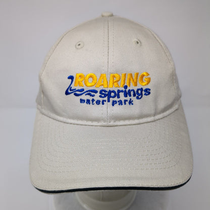 Roaring Springs Water Park Strapback Hat Tan OSFA Embroidered 6 Panel