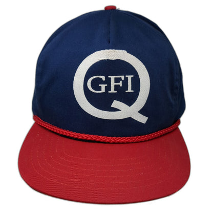 San Sun Trucker Hat Blue Red One Size GFI Q Logo Rope Snapback Green Underbrim