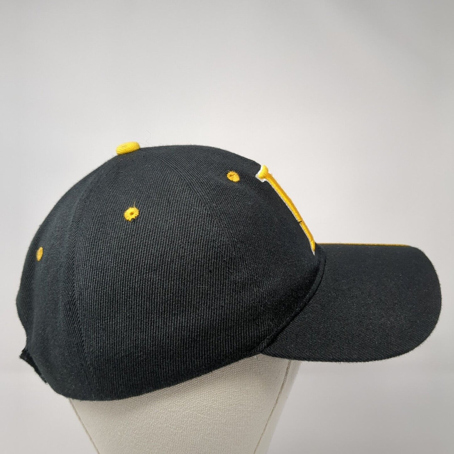 Boston Strapback Hat Black One Size Embroidered Bay State Apparel