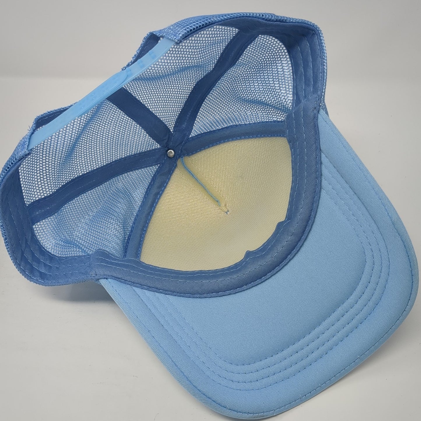 Smiley Face Snapback Mesh Back Trucker Hat Blue One Size Adjustable