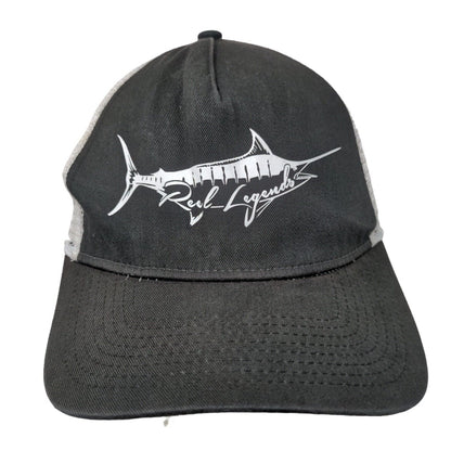 Reel Legends Snapback Trucker Hat Black OSFA Adjustable Embroidered Mesh Back