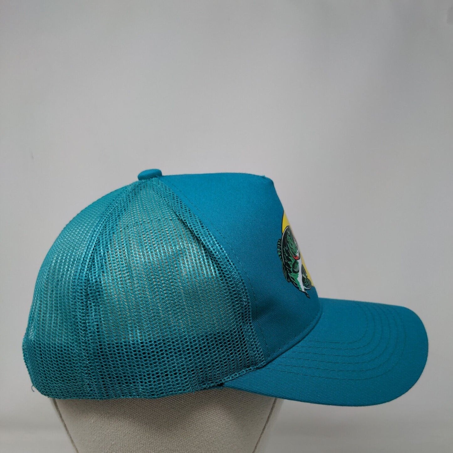 Bass Pro Shops Snapback Trucker Hat Blue OSFM Gone Fishing Mesh Back