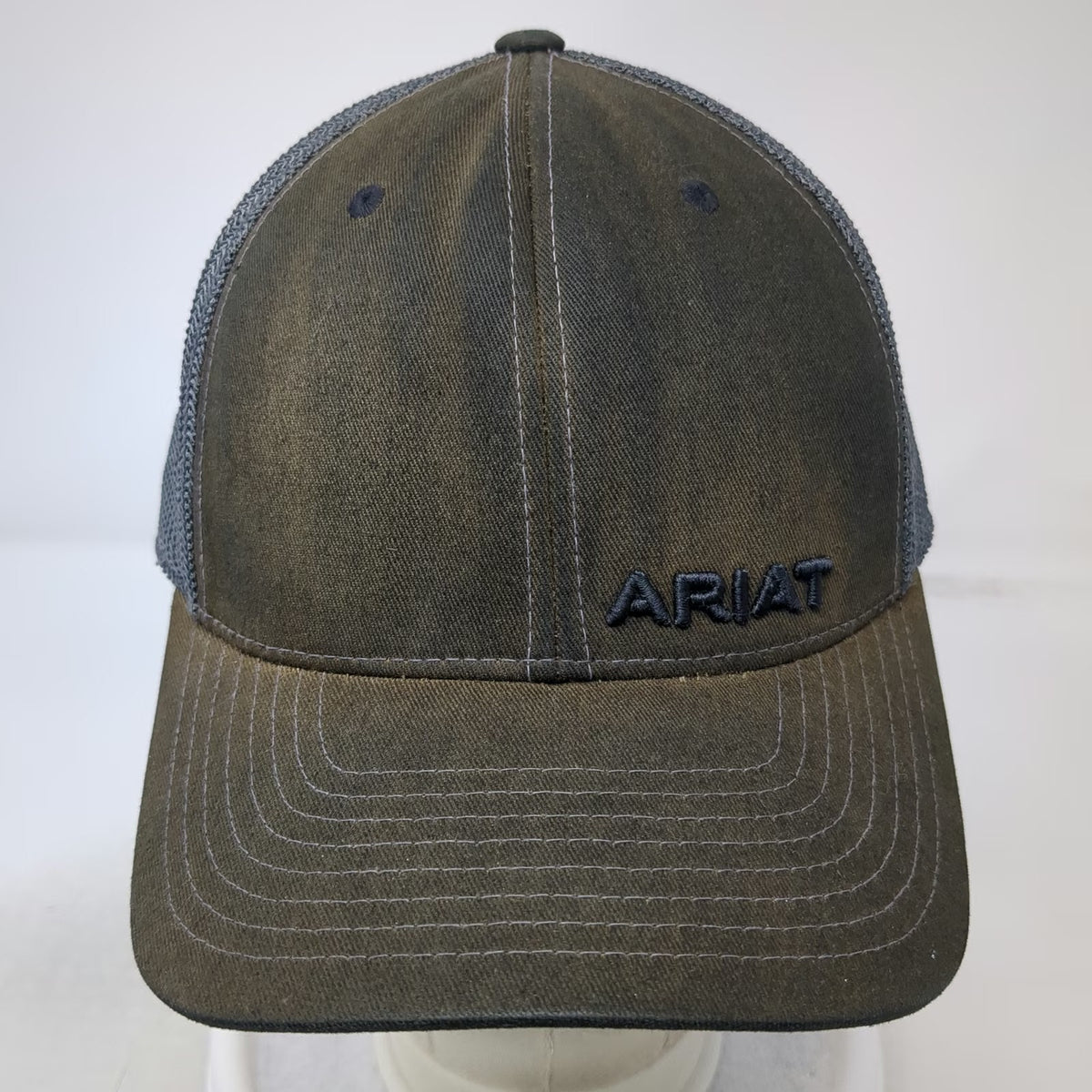 Ariat Trucker Hat Black One Size Mesh Back Snapback Flexfit 110 Curved Brim