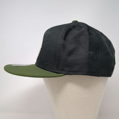 New Era Snapback Black Green One Size Camo Flat Brim Deep Clothing Brand Hat