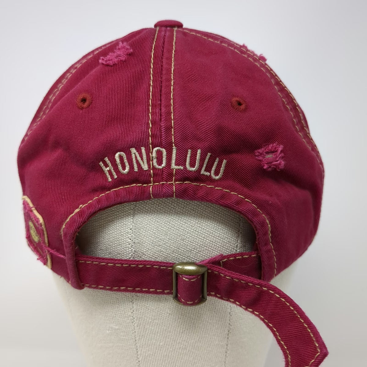 Hard Rock Cafe Baseball Cap Red One Size Honolulu Embroidered Slideback Hat