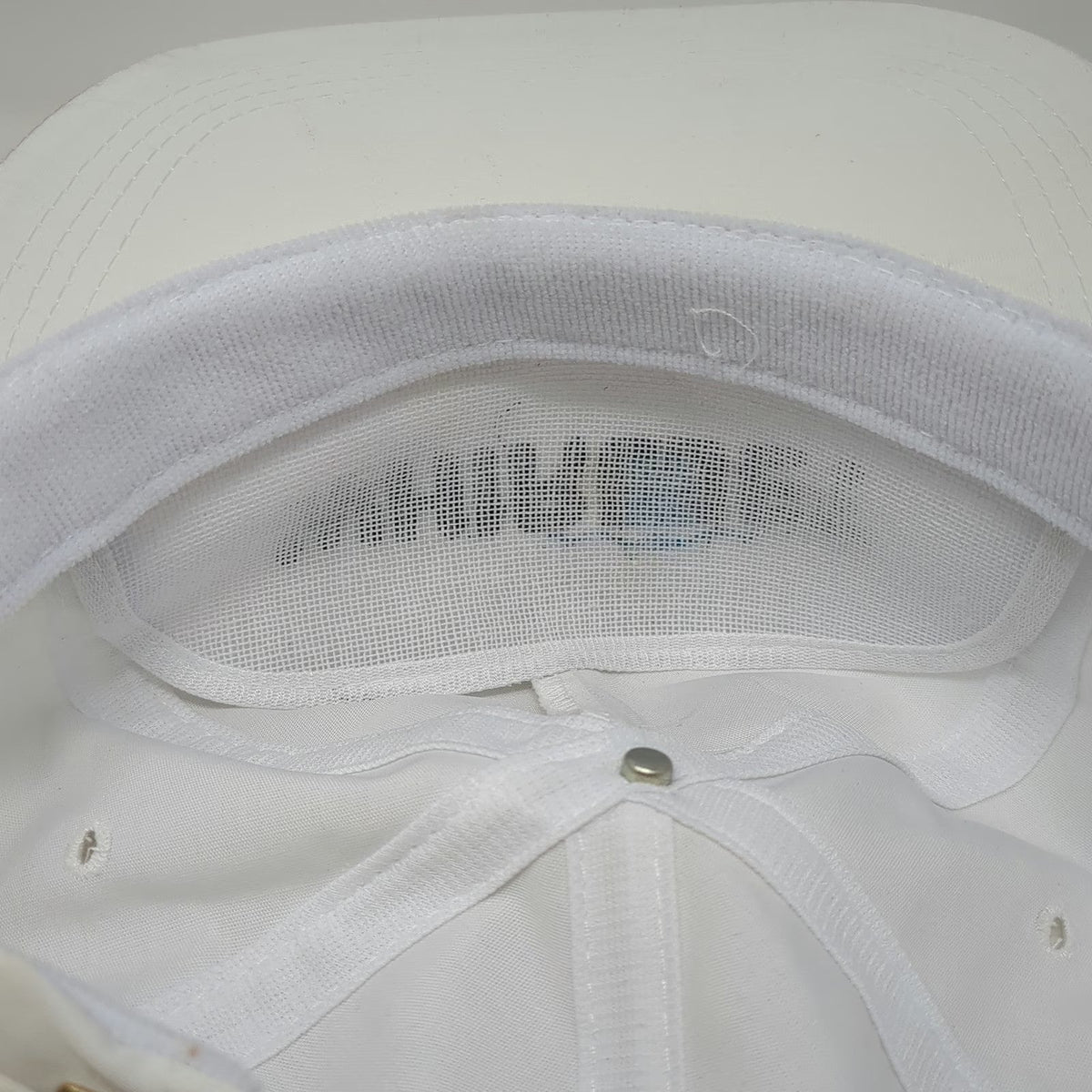 Sportcap 5 Panel White One Size Hat Rope Brim Whirljet Embroidered Strapback