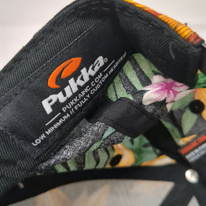 Pukka Sun Valley Golf Resort Idaho Hat Snapback Black Tropical Floral One Size
