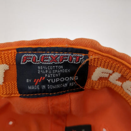 Yupoong Fitted Hat Orange OS Lightweight Vented Holes 6 Panel Blank Flexfit