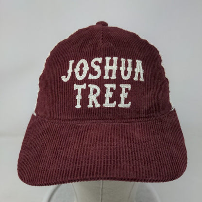 Joshua Tree Snapback Mesh Back Trucker Hat Red One Size Corduroy Mad Engine