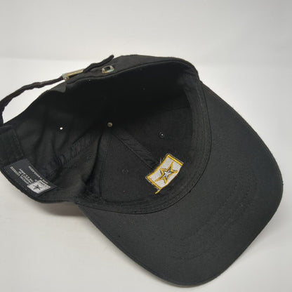 US Army Logo Slideback Hat Black One Size Solid Adjustable Embroidered