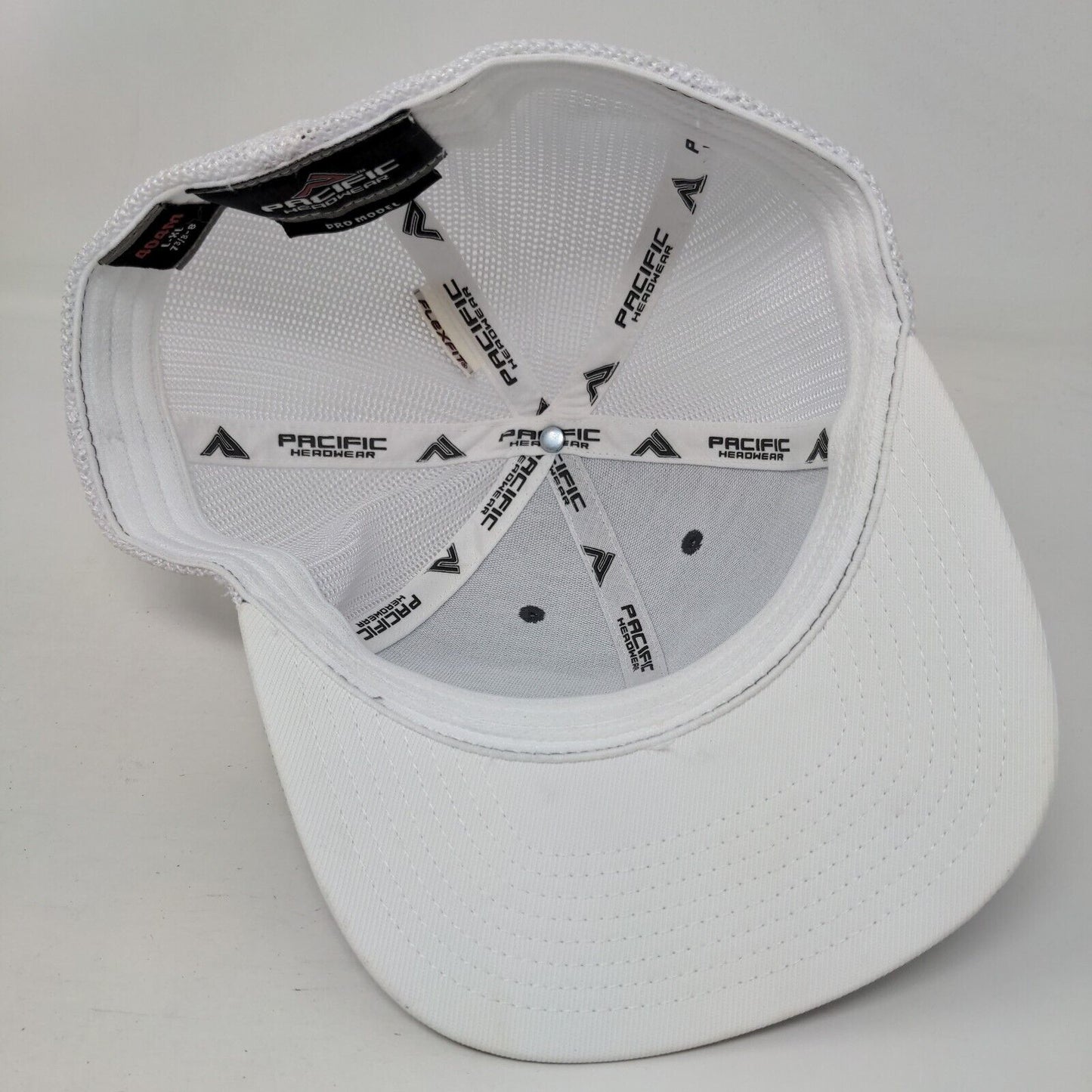 FA Fitted Trucker Hat Gray L/XL Mesh Back Vented Holes 6 Panel Pacific Headwear