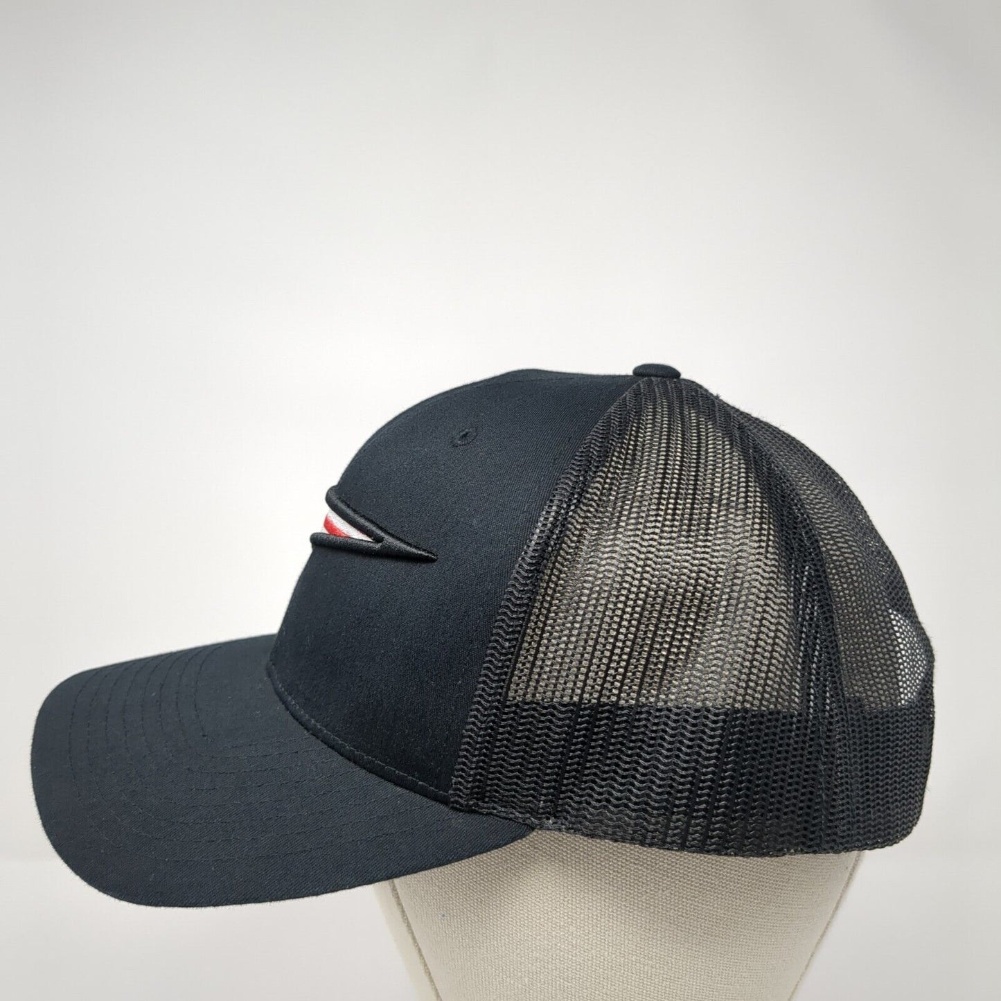 Fast Back Flag Snapback Trucker Hat Black One Size Mesh Back 6 Panel