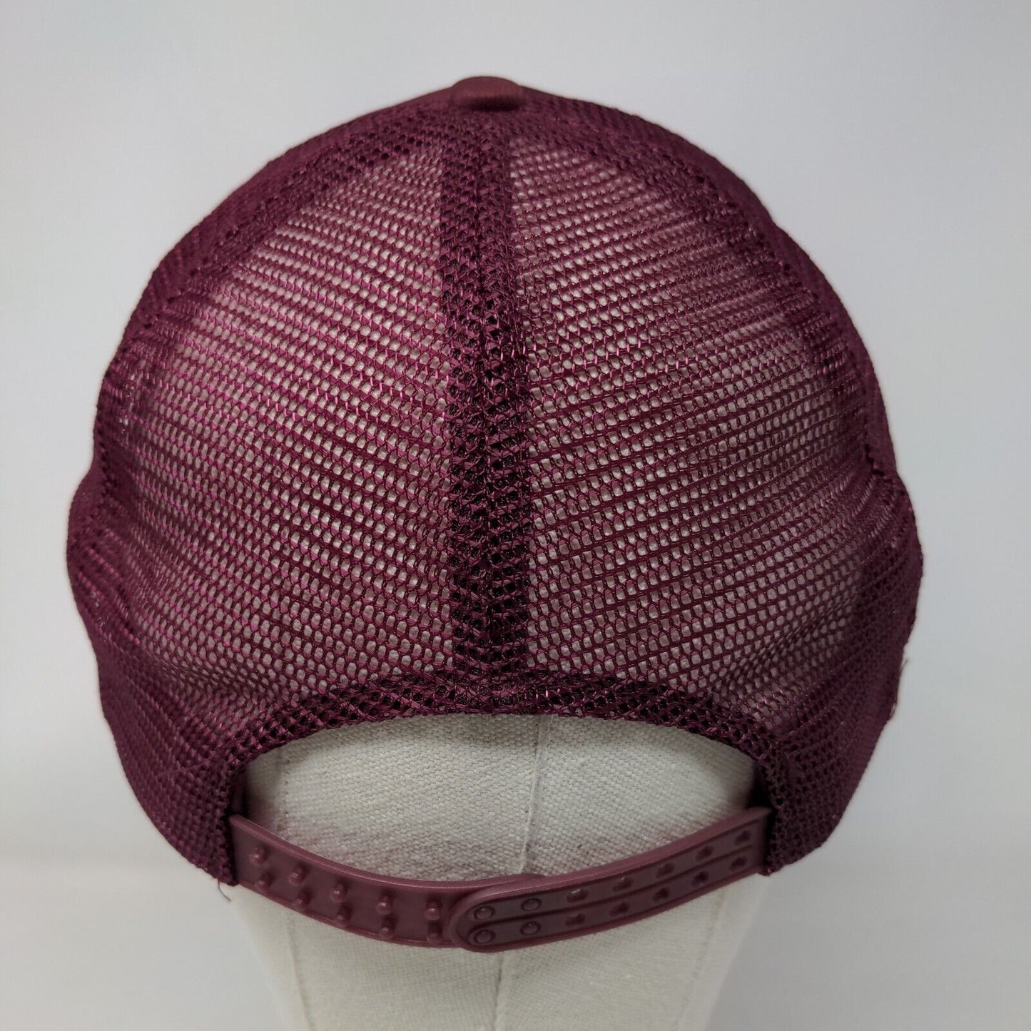 Chave Duoro Espresso Coffee Snapback Trucker Hat Red Burgundy Mesh Back Rope