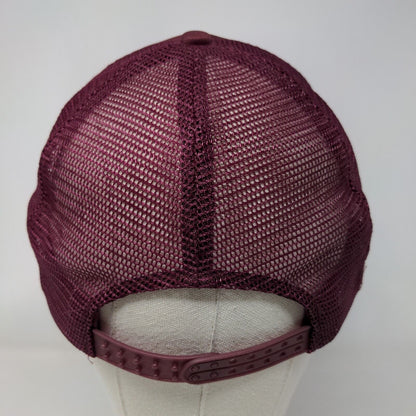 Chave Duoro Espresso Coffee Snapback Trucker Hat Red Burgundy Mesh Back Rope