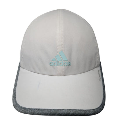 Adidas 3 Stripes Climalite Strapback Hat White One Size Gray Trim