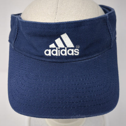 Adidas Strapback Sun Visor Hat Blue One Size Adjustable 3 Stripes
