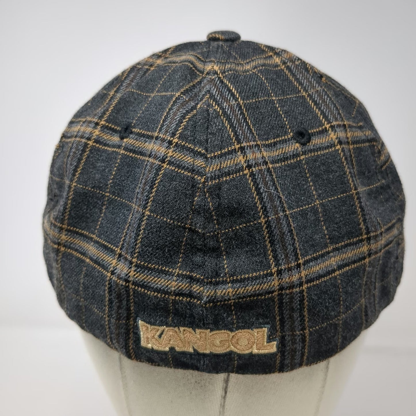 Kangol Baseball Cap Gray Plaid XL Flexfit Fitted Hat Suede Undervisor Logo