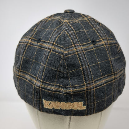 Kangol Baseball Cap Gray Plaid XL Flexfit Fitted Hat Suede Undervisor Logo