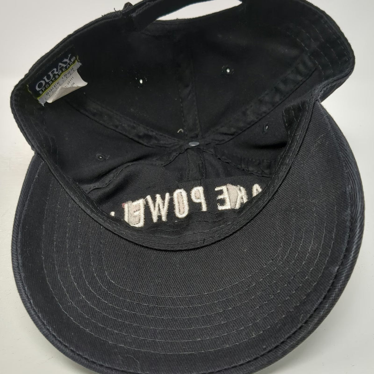 Ouray Sportswear Baseball Cap Black One Size Lake Powell 63 Cotton Strapback hat