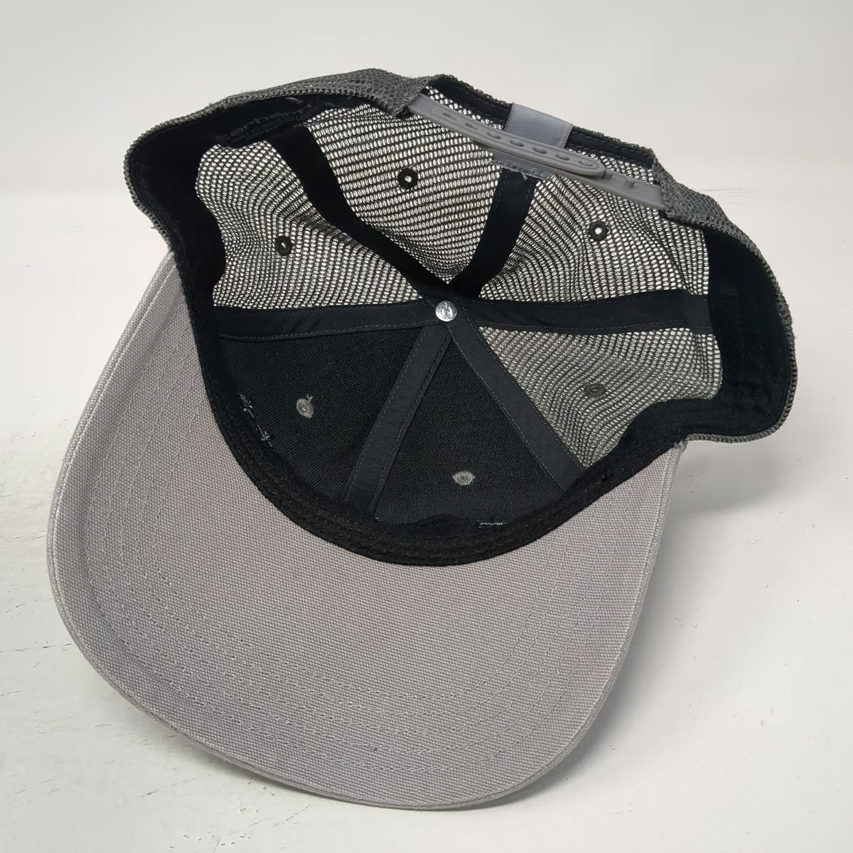 Carhartt Trucker Hat Gray One Size Mesh Back Snapback Embroidered Logo Workwear