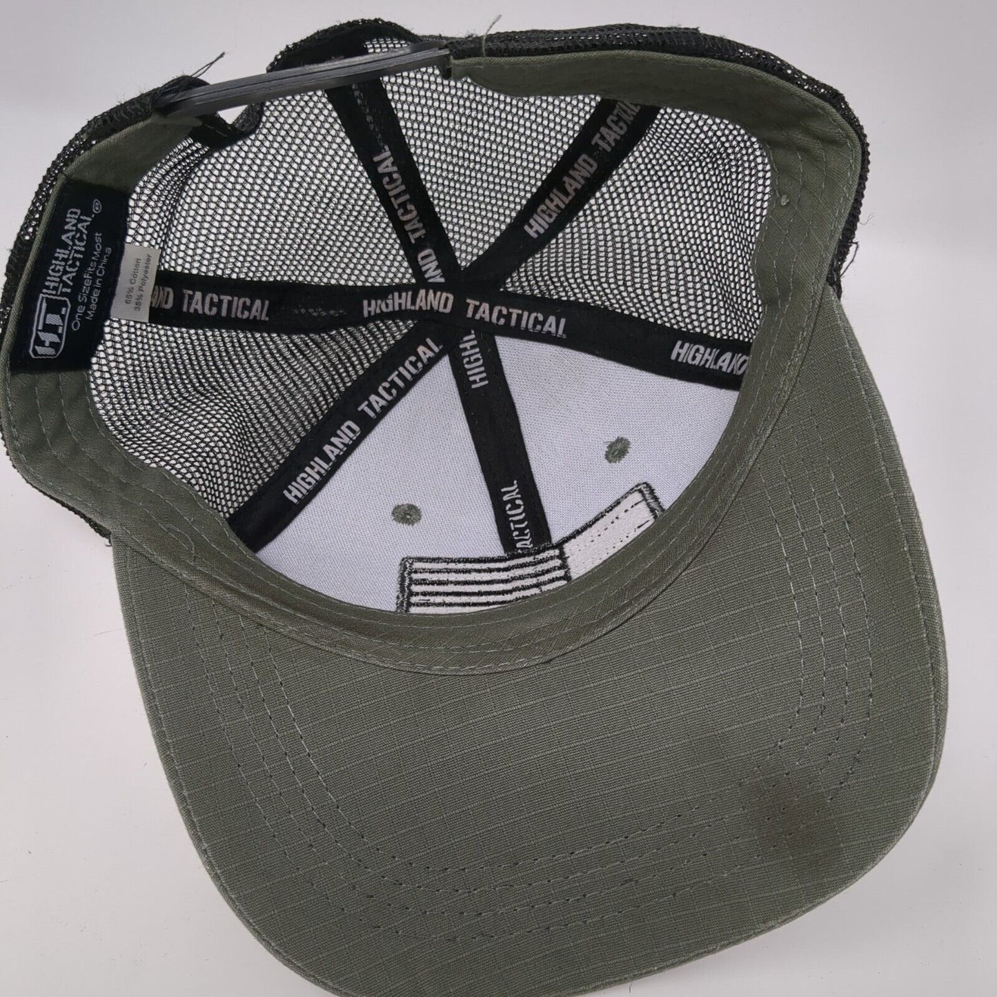 American Flag Mesh Back Trucker Hat Gray One Size Highland Tactical