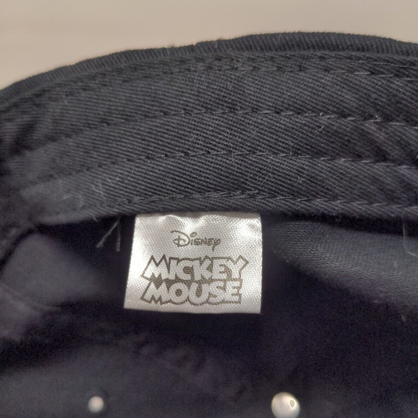 Disney Mickey Mouse Men's Slideback Hat Black Adjustable Embroidered Logo