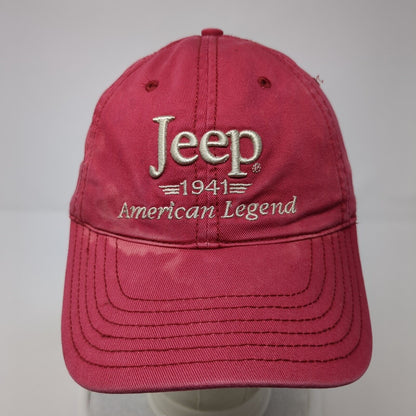 Jeep American Legend Slideback Hat Red One Size Adjustable Embroidered