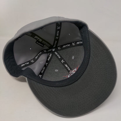 CO Fitted Hat Gray S/M Embroidered Vented Holes 6 Panel Pulse Richardson