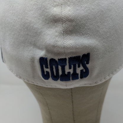 Reebok NFL Fitted Hat White Blue Size OSFA Embroidered Indianapolis Colts Logo