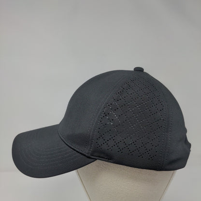 GAIAM Strapback Hat Black OSFA Adjustable Breathable Emblem Blank Polyester