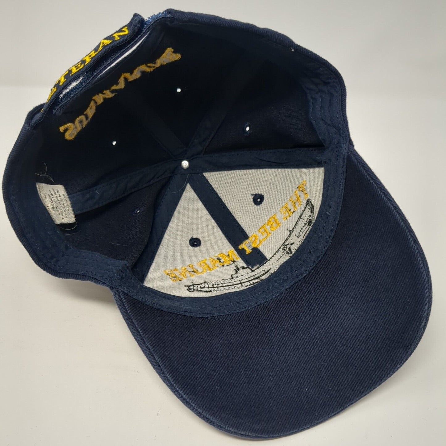 The Best Marine Is A Submarine Strapback Hat Blue One Size Veteran