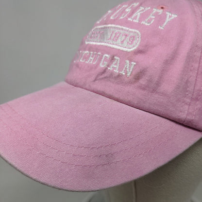 Petosky Michigan Est. 1879 Strapback Hat Pink One Size Adjustbale Embroidered