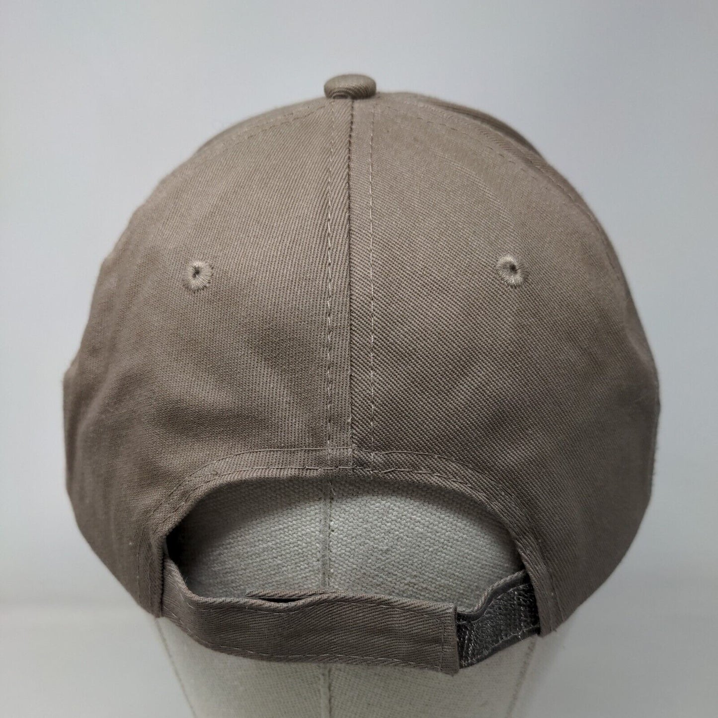 Paris Strapback Hat Tan One Size Adjustable Embroidered Solid Blank
