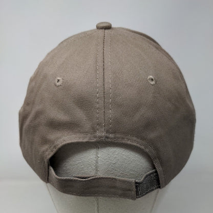 Paris Strapback Hat Tan One Size Adjustable Embroidered Solid Blank