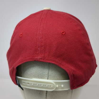 Jordan Snapback Red One Size Hat Jumpman Logo Embroidered Cotton White Flat Brim