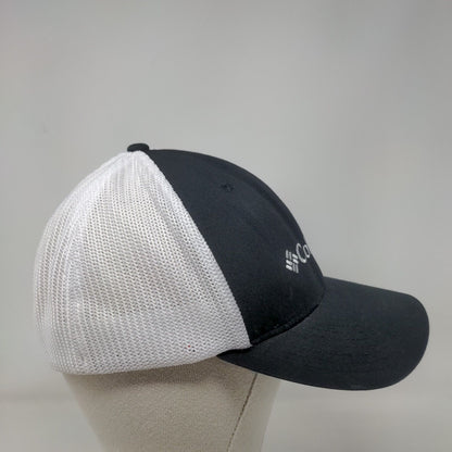 Columbia Fitted Trucker Hat Black L/XL Embroidered Colorblock Mesh Back