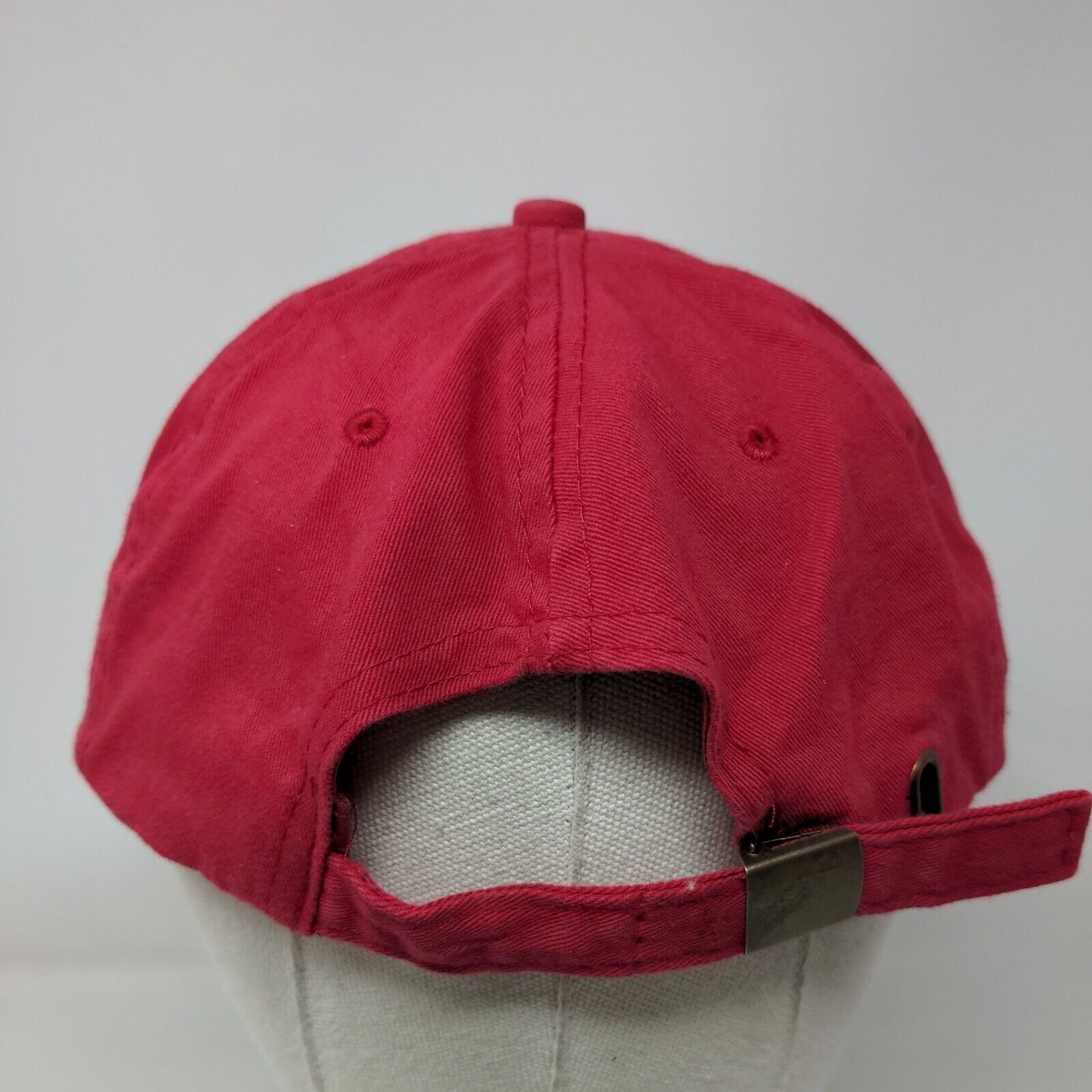 Unbranded Slideback Hat Red OSFA Adjustable Vented Holes 6 Panel Blank