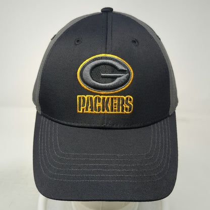 Green Bay Packers NFL Team Apparel Black Gray One Size Strapback Embroidered Hat