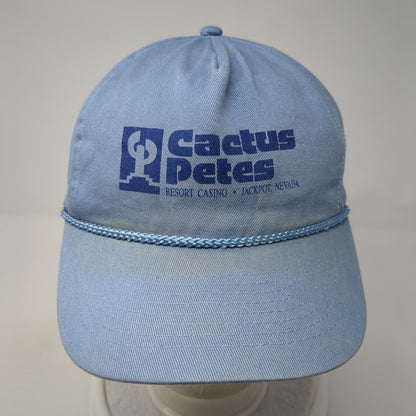 Cactus Petes Resort Casino Snapback Rope Hat Blue One Size Adjustable