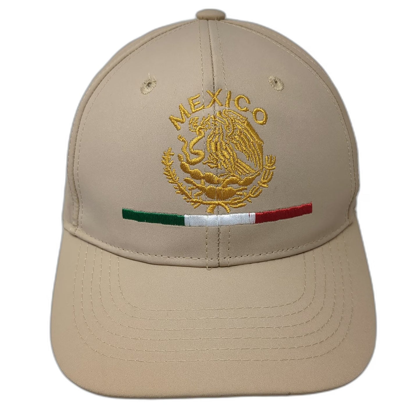 STB Select Baseball Cap Beige One Size Mexico Eagle Flag Strapback Polyester Hat
