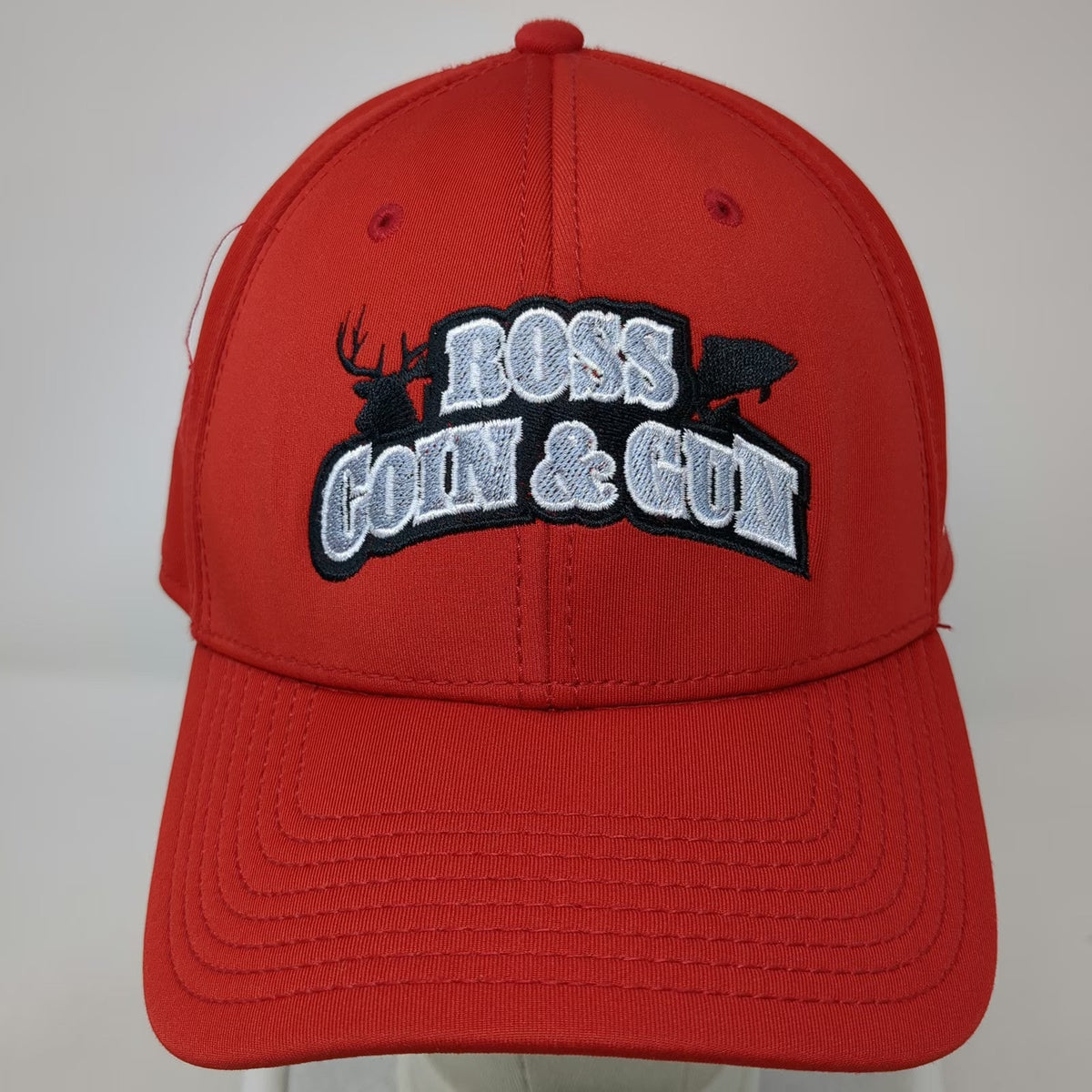 The Game Baseball Cap Red Size L Ross Coin Gun Flexfit A-Flex Embroidery Hat
