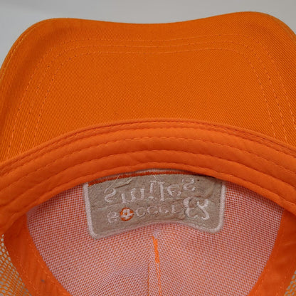 Soccer Shots Trucker Hat Orange One Size Mesh Snapback Soccer Smiles Sports