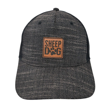 Sheep Dog Leather Patch Snapback Trucker Hat Gray One Size Mesh Back