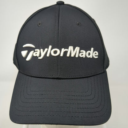 TaylorMade Baseball Cap Black XL Mesh Stretch Fit A-Flex Embroidered Golf Hat