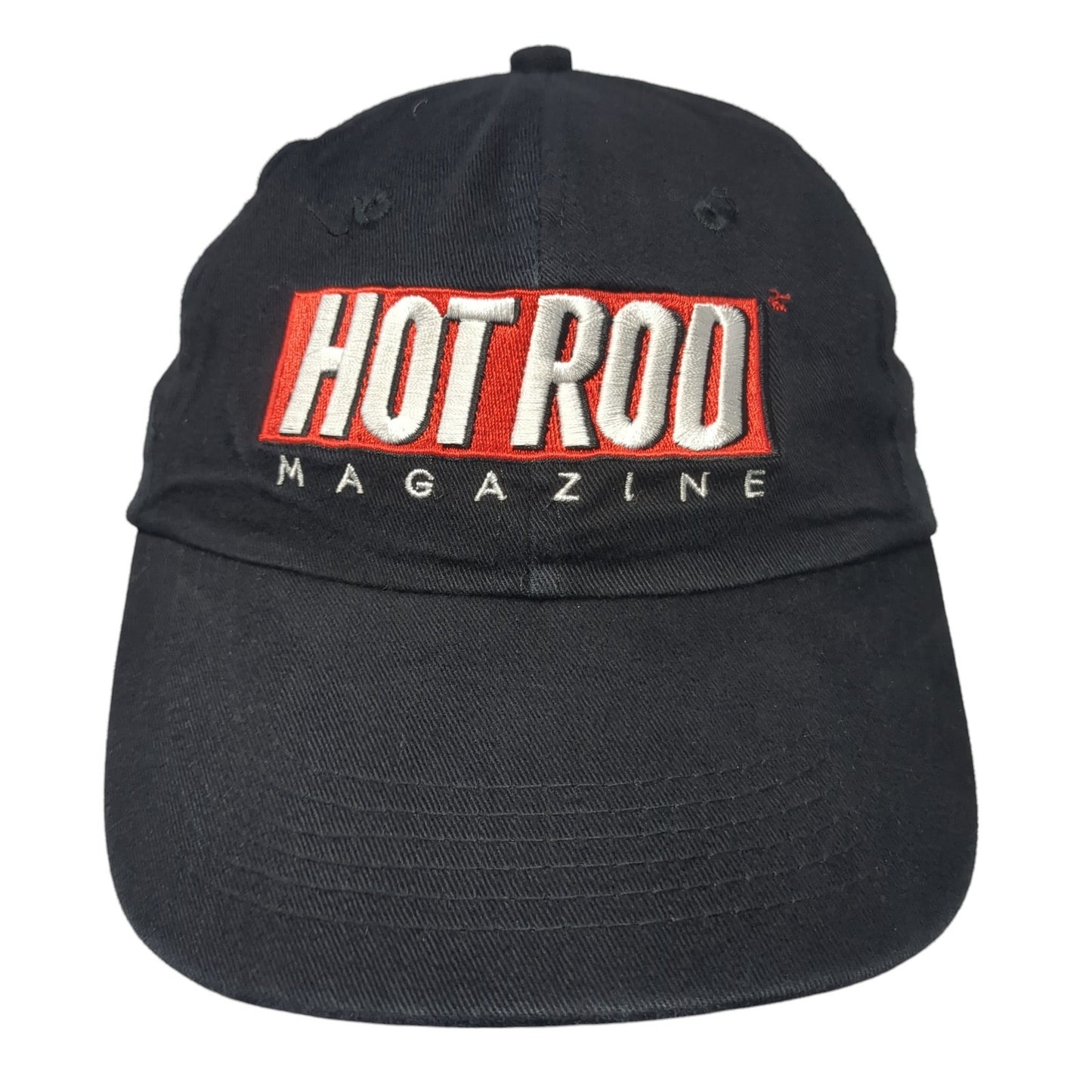 Hot Rod Magazine Strapback Hat Black One Size Adjustable Embroidered