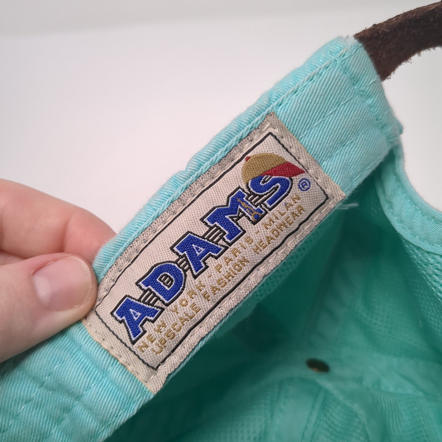 Delta Zeta Slideback Hat Blue One Size Adjustable Leather Strap Adams