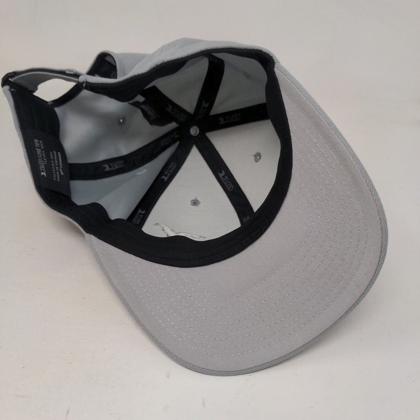 Yupoong Strapback Hat Gray One Size Embroidered 110|One Ten Flex Fit Tech